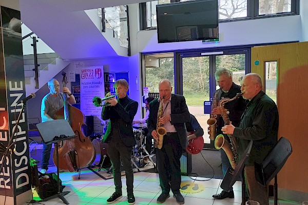 Tutors at evening jam session with Derek Nash